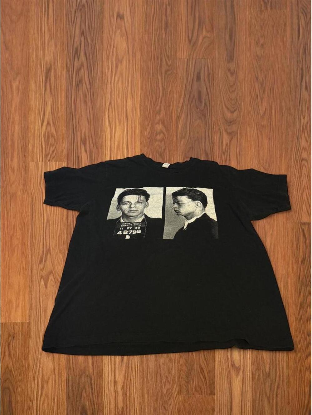 Men's Frank Sinatra Mugshot short sleeve Black Tshirt